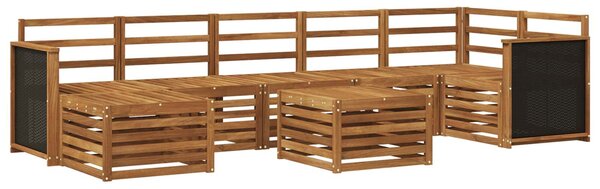 VidaXL Kültéri kanapé szett 7 pcs Természetes Tömör Akácfa