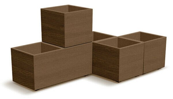 Madera Case ECO Fa Hatású Osztott Virágtartó Láda - Natúr Barna - 77 cm