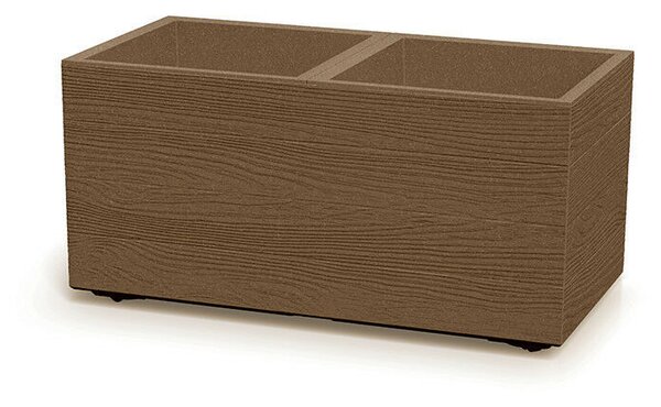 Madera Case ECO Fa Hatású Osztott Virágtartó Láda - Natúr Barna - 77 cm