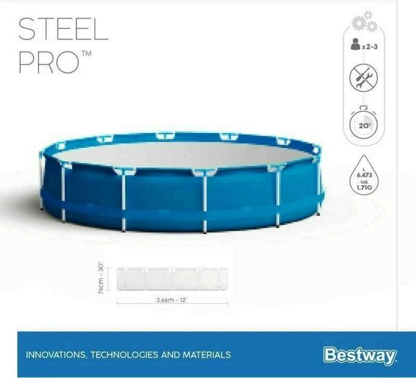 Bestway 366x76cm Fémvázas medence vízforgatóval, szűrővel