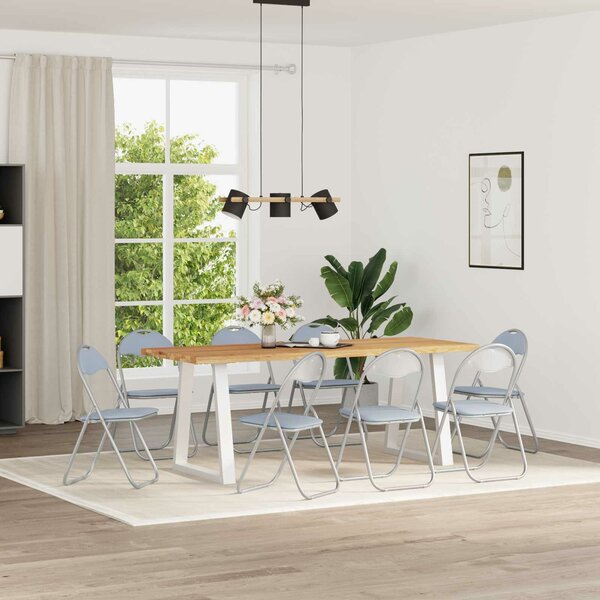VidaXL Összecsukható szék 8 pcs Szürke 48 x 43,5 x 81 cm Műbőr