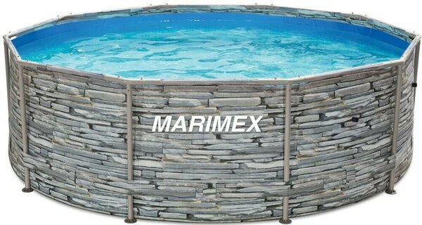 Marimex Florida Fém szerkezetes medence, kör alakú, 3,05x0,91 m átmérő, 6649 l űrtartalom, Szürke, Kő dizájn
