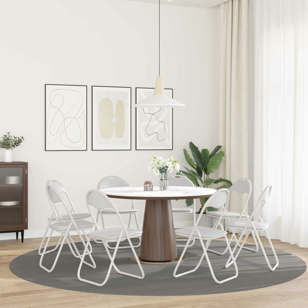 VidaXL Összecsukható szék 8 pcs Fehér 48 x 43,5 x 81 cm Műbőr