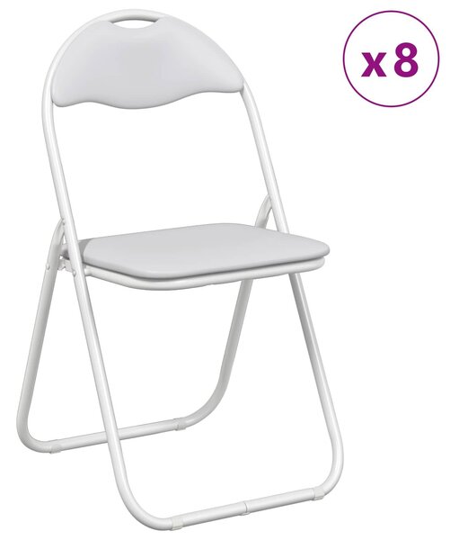 VidaXL Összecsukható szék 8 pcs Fehér 48 x 43,5 x 81 cm Műbőr