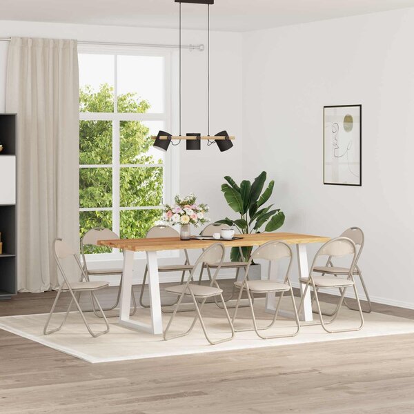 VidaXL Összecsukható szék 8 pcs Homokszín 48 x 43,5 x 81 cm Műbőr