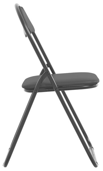 VidaXL Összecsukható szék 8 pcs Fekete 48 x 43,5 x 81 cm Műbőr