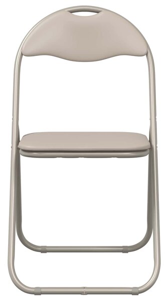 VidaXL Összecsukható szék 8 pcs Homokszín 48 x 43,5 x 81 cm Műbőr