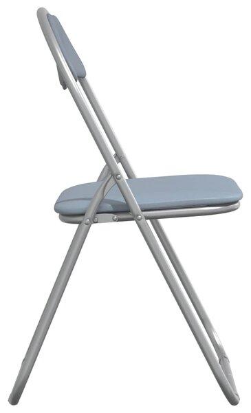 VidaXL Összecsukható szék 8 pcs Szürke 48 x 43,5 x 81 cm Műbőr