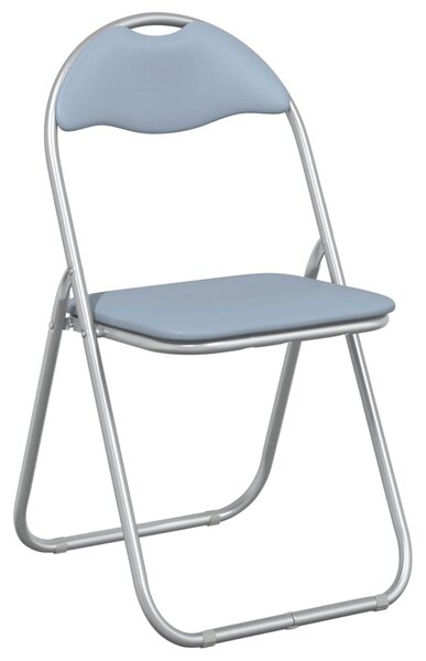 VidaXL Összecsukható szék 8 pcs Szürke 48 x 43,5 x 81 cm Műbőr