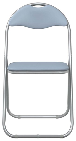 VidaXL Összecsukható szék 8 pcs Szürke 48 x 43,5 x 81 cm Műbőr
