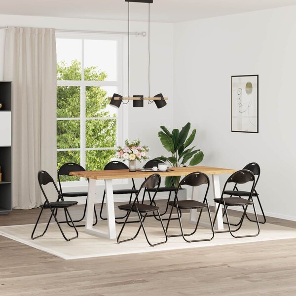 VidaXL Összecsukható szék 8 pcs Fekete 48 x 43,5 x 81 cm Műbőr