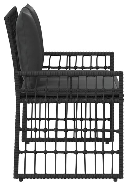 VidaXL Kerti pad Egyszínű Fekete és Sötétszürke 116 x 55 x 82 cm