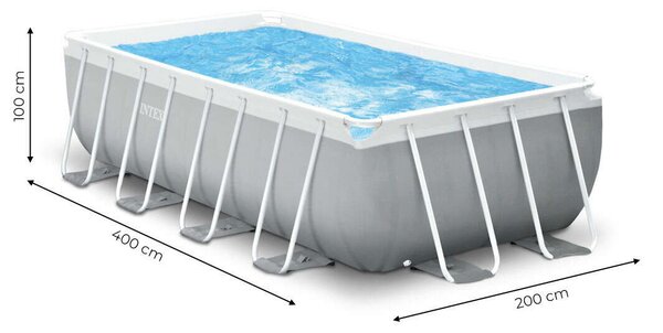 Intex Prism Frame 400x200x100cm Prémium Fémvázas medence szett, vízforgatóval és létrával (26788NP)