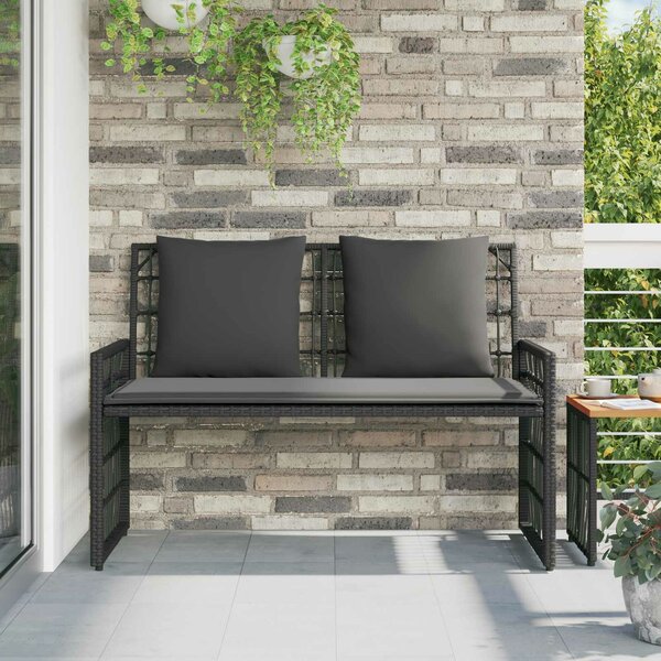 VidaXL Kerti pad Egyszínű Fekete és Sötétszürke 116 x 55 x 82 cm