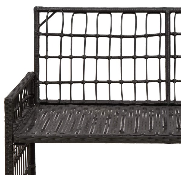 VidaXL Kerti pad Egyszínű Fekete és Sötétszürke 116 x 55 x 82 cm