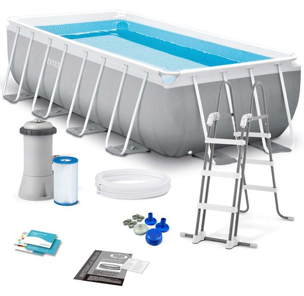 Intex Prism Frame 400x200x100cm Prémium Fémvázas medence szett, vízforgatóval és létrával (26788NP)