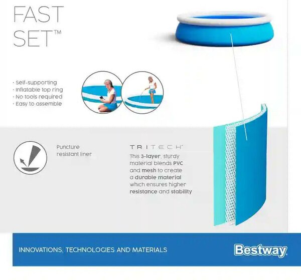 Bestway Fast Set Felfújható Medence - Szűrővel - 366x76cm
