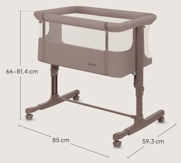 Lionelo Aurora 3in1 babaöböl, babaágy és bölcső - Beige Taupe