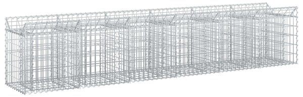 VidaXL Gabion emelt ágy 2 db 300 x 50 x 60 cm Horganyzott Acél Ezüst