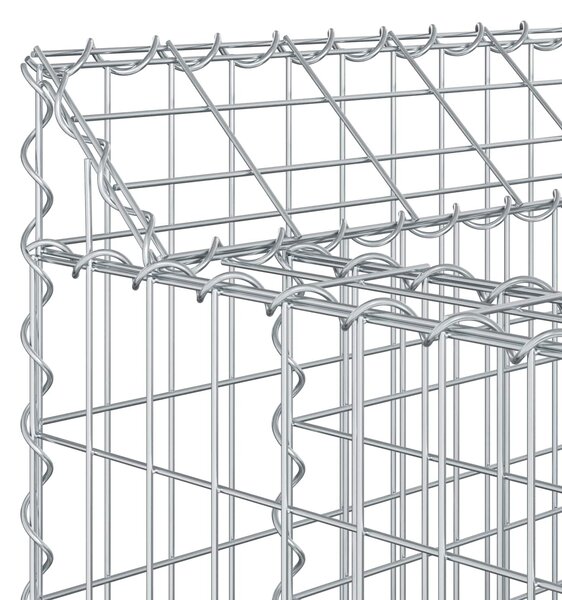 VidaXL Gabion emelt ágy 2 db 150 x 100 x 100 cm Horganyzott Acél Ezüst