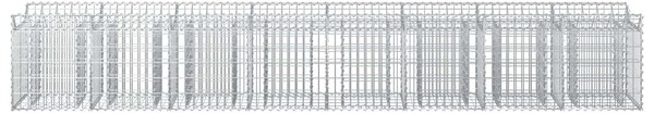 VidaXL Gabion emelt ágy 2 db 400 x 50 x 60 cm Horganyzott Acél Ezüst
