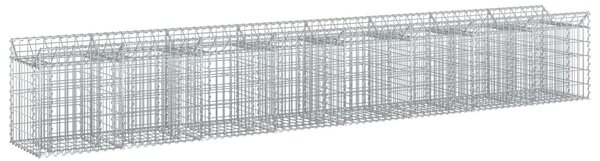 VidaXL Gabion emelt ágy 2 db 400 x 50 x 60 cm Horganyzott Acél Ezüst
