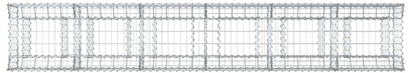 VidaXL Gabion emelt ágy 2 db 300 x 50 x 60 cm Horganyzott Acél Ezüst