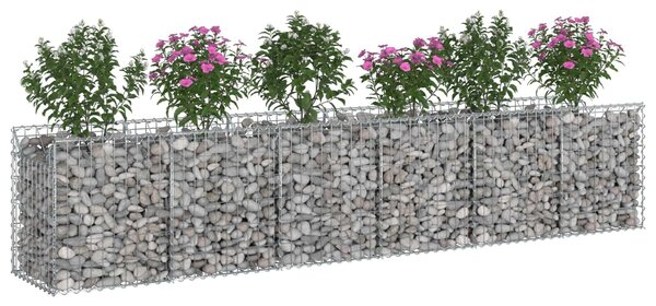 VidaXL Gabion emelt ágy 2 db 300 x 50 x 60 cm Horganyzott Acél Ezüst