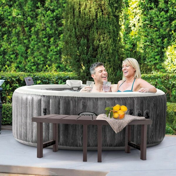 Pad szett, Intex PureSpa, 221 × 76 × 60 cm, barna, 2 közepes és 2 magas pad, összekapcsolható, 160 kg teherbírás, 4 személyes kerek jakuzzihoz (28515)