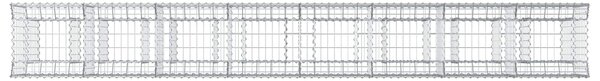 VidaXL Gabion emelt ágy 3 db 400 x 50 x 80 cm Horganyzott Acél Ezüst