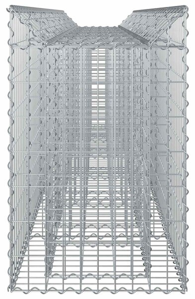 VidaXL Gabion emelt ágy 2 db 300 x 50 x 80 cm Horganyzott Acél Ezüst