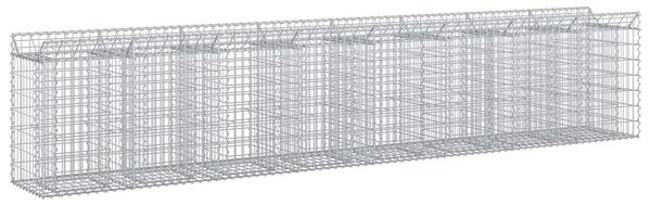 VidaXL Gabion emelt ágy 3 db 400 x 50 x 80 cm Horganyzott Acél Ezüst