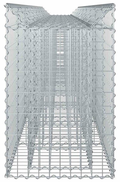 VidaXL Gabion emelt ágy 3 db 400 x 50 x 80 cm Horganyzott Acél Ezüst