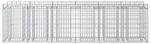 VidaXL Gabion emelt ágy 2 db 300 x 50 x 80 cm Horganyzott Acél Ezüst