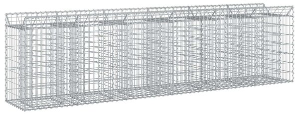 VidaXL Gabion emelt ágy 2 db 300 x 50 x 80 cm Horganyzott Acél Ezüst
