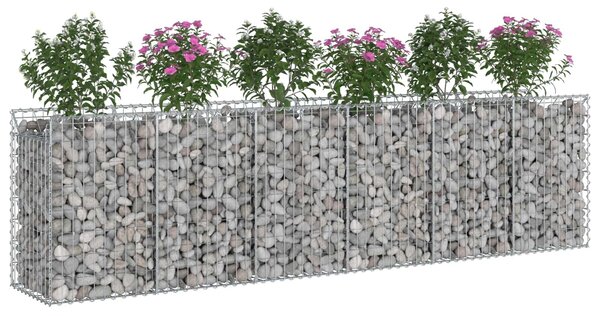 VidaXL Gabion emelt ágy 2 db 300 x 50 x 80 cm Horganyzott Acél Ezüst