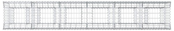 VidaXL Gabion emelt ágy 2 db 300 x 50 x 80 cm Horganyzott Acél Ezüst