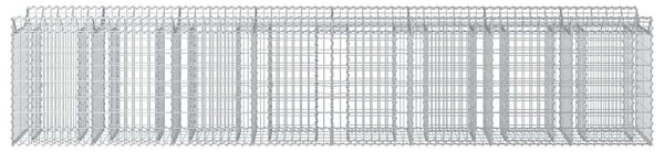VidaXL Gabion emelt ágy 3 db 400 x 50 x 80 cm Horganyzott Acél Ezüst