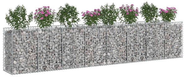 VidaXL Gabion emelt ágy 3 db 400 x 50 x 80 cm Horganyzott Acél Ezüst