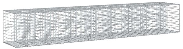 VidaXL Gabion emelt ágy 2 db 340 x 60 x 55 cm Horganyzott Acél Ezüst