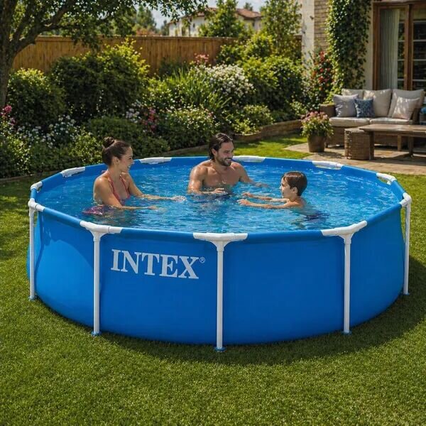 Intex kör alakú vázas kerti medence szivattyúval 366x76 cm
