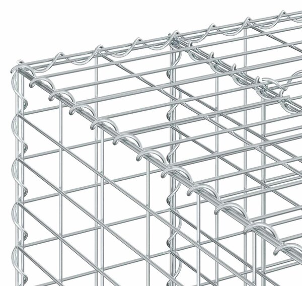 VidaXL Gabion emelt ágy 2 db 260 x 60 x 55 cm Horganyzott Acél Ezüst