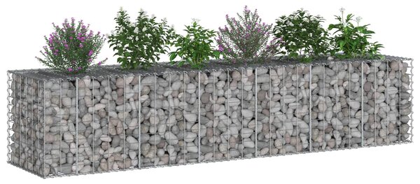 VidaXL Gabion emelt ágy 2 db 260 x 60 x 55 cm Horganyzott Acél Ezüst