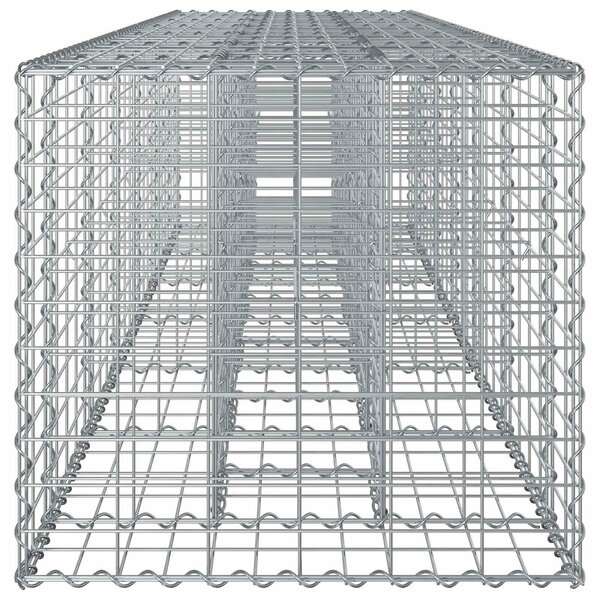 VidaXL Gabion emelt ágy 2 db 260 x 60 x 55 cm Horganyzott Acél Ezüst