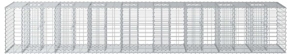 VidaXL Gabion emelt ágy 2 db 340 x 60 x 55 cm Horganyzott Acél Ezüst