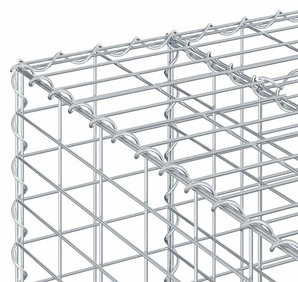 VidaXL Gabion emelt ágy 2 db 340 x 60 x 55 cm Horganyzott Acél Ezüst