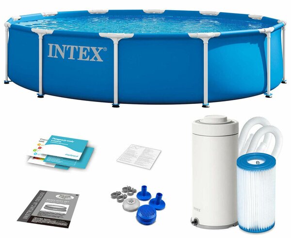 Intex kör alakú vázas kerti medence szivattyúval 366x76 cm
