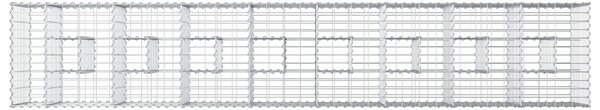 VidaXL Gabion emelt ágy 2 db 340 x 60 x 55 cm Horganyzott Acél Ezüst