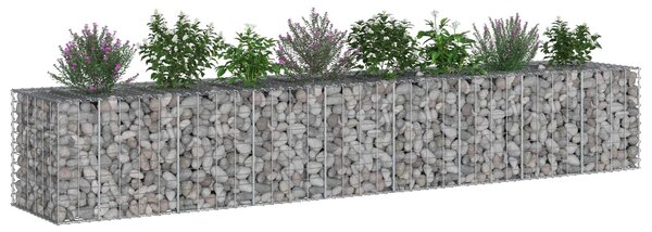 VidaXL Gabion emelt ágy 2 db 340 x 60 x 55 cm Horganyzott Acél Ezüst