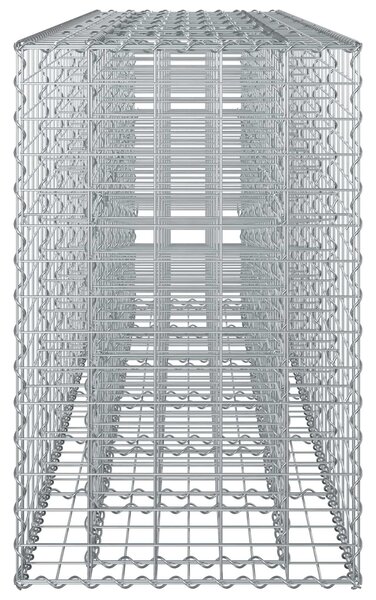 VidaXL Gabion emelt ágy 2 db 250 x 50 x 80 cm Horganyzott Acél Ezüst